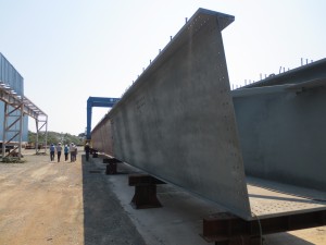Two completed girder units with “Nelson studs” attached to the top flanges
